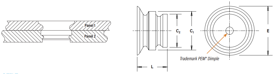 Mechanical Drawing - PEM SFP™ SpotFast® Fasteners